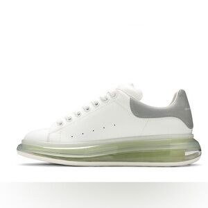 Alexander McQueen White and Gray Sneakers with Green Accents. Worn once. 37